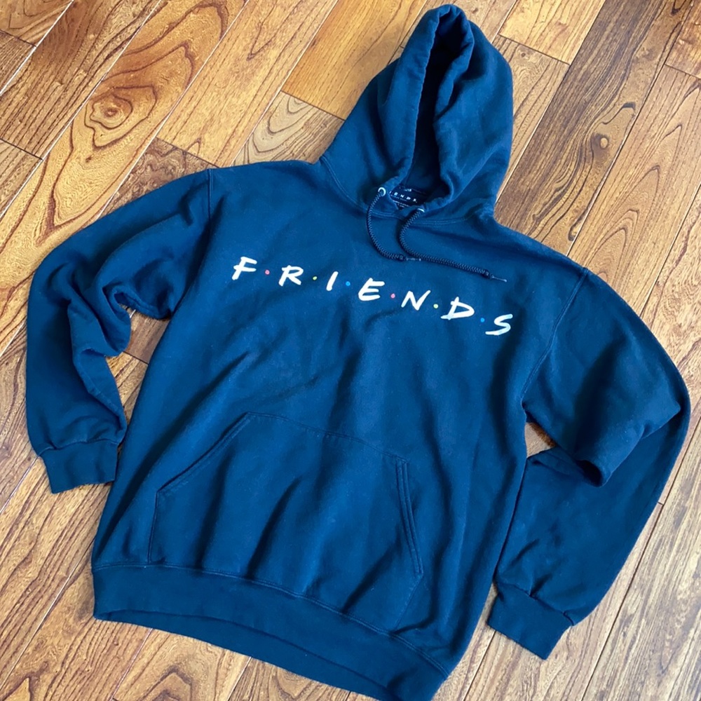 “Friends” Black Hooded Sweatshirt + size Medium
